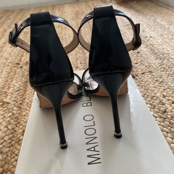 Manolo Blahnik Chaos Patent Leather Sandals - Picture 6 of 8